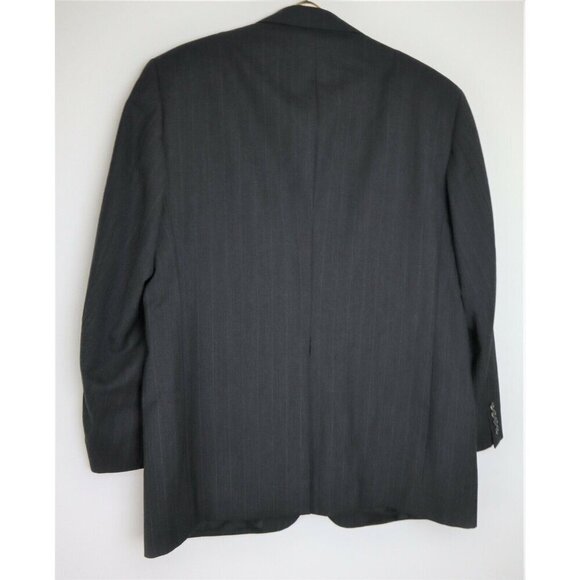 MEN'S GRAY PINSTRIPE BLAZER JACKET SPORT COAT 100% WOOL - EVAN PICONE - SIZE 44R - Picture 3 of 4
